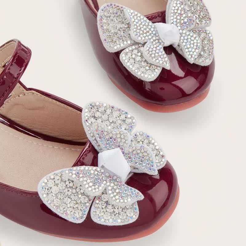 Solid Rhinestones Butterfly Almond Toe Mary Janes - image 6