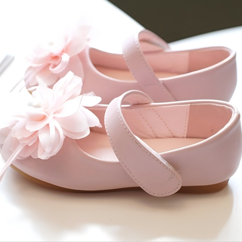 Solid Pearl Rosette Round Toe Mary Janes - image 3