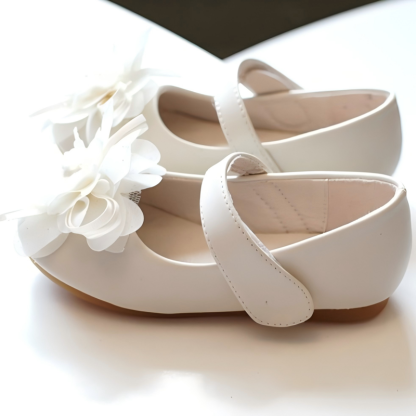Solid Pearl Rosette Round Toe Mary Janes - image 6