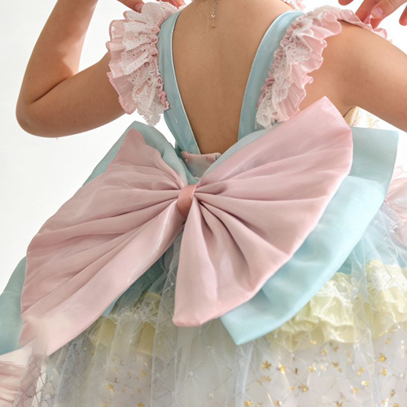 Organza Bow  Embroidery Cap Sleeve Short Dresses - image 6