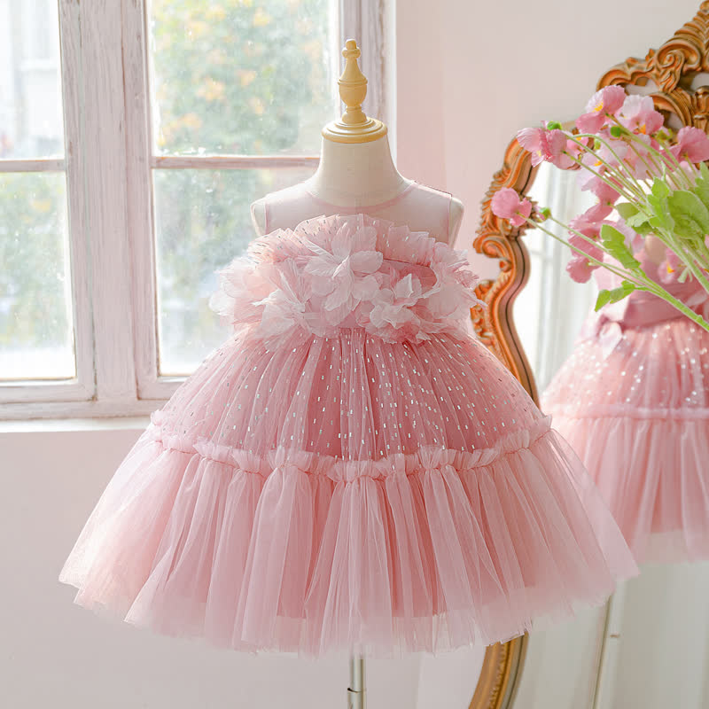 Mesh Rosette Sleeveless Midi Dresses - image 2