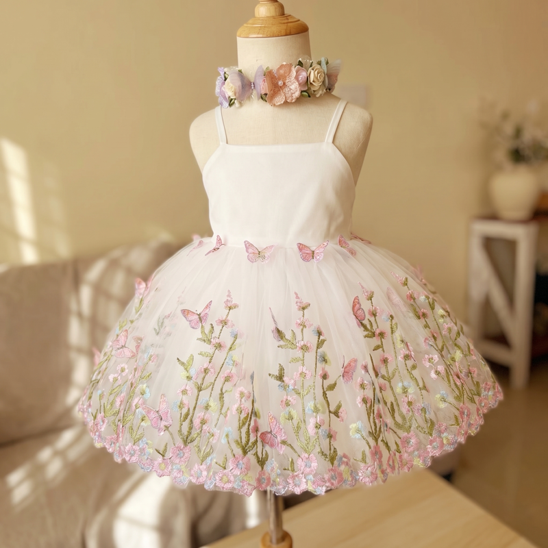 Mesh Split Joint Sleeveless Short Dresses With Hat - Dresses - 11-12Y - image 1