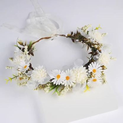 Solid Rosette Tiara / Crown  - Beige - image 4