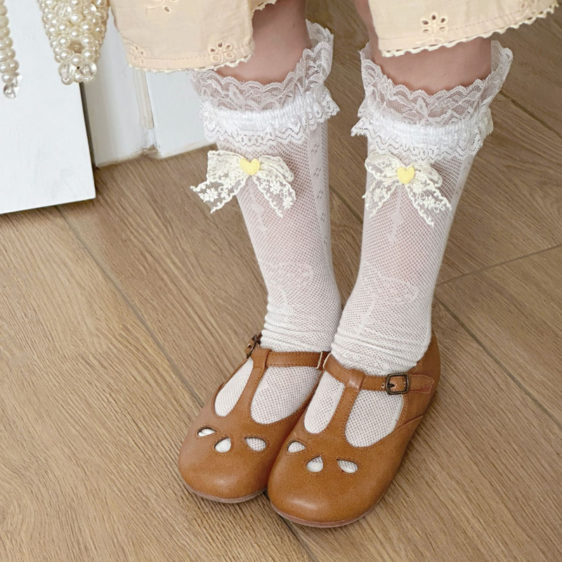 Color-block With Bow Socks - White - 3-10Y - image 3