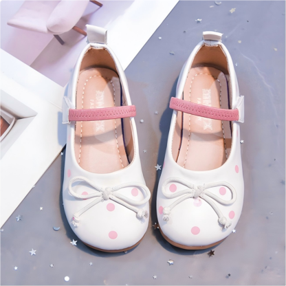 Polka Dots Bow Round Toe Mary Janes - Beige - 21.1cm - image 10