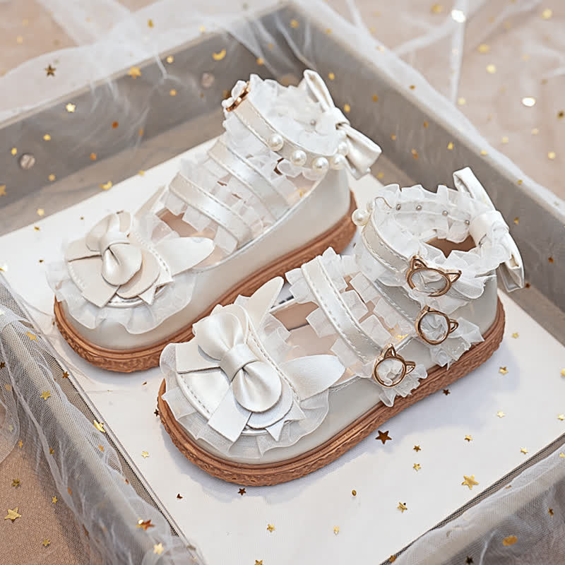 Solid Bow Pearl Open Toe Sandals - image 10
