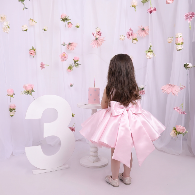Satin Rosette Sleeveless Short Dresses - image 5