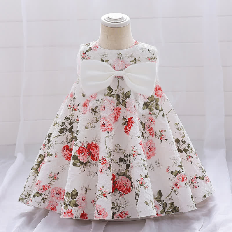 Chemical Fiber Blend Bow Sleeveless Short Dresses - image 4