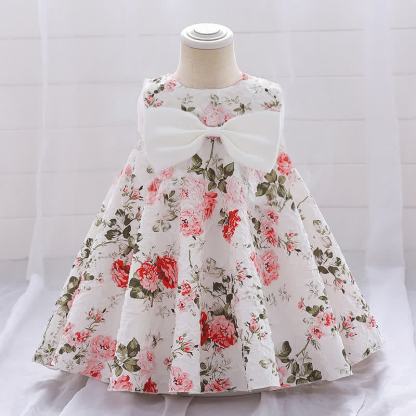Chemical Fiber Blend Bow Sleeveless Short Dresses - image 4