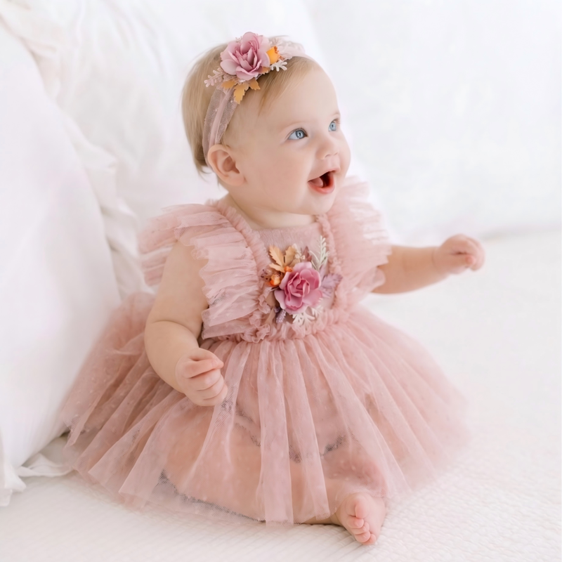 Mesh Rosette Cap Sleeve Short Dresses - image 2