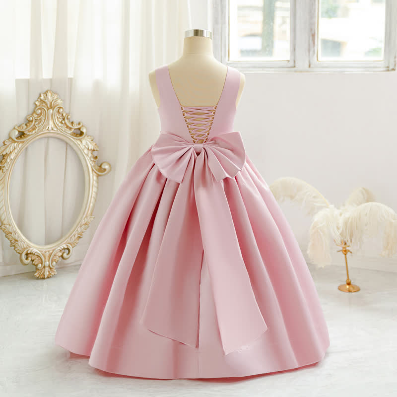 Satin Bow Sleeveless Maxi Dresses - image 4