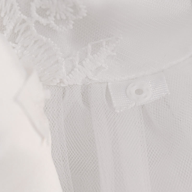 Mesh Bow Half Sleeve Midi Dresses - image 10