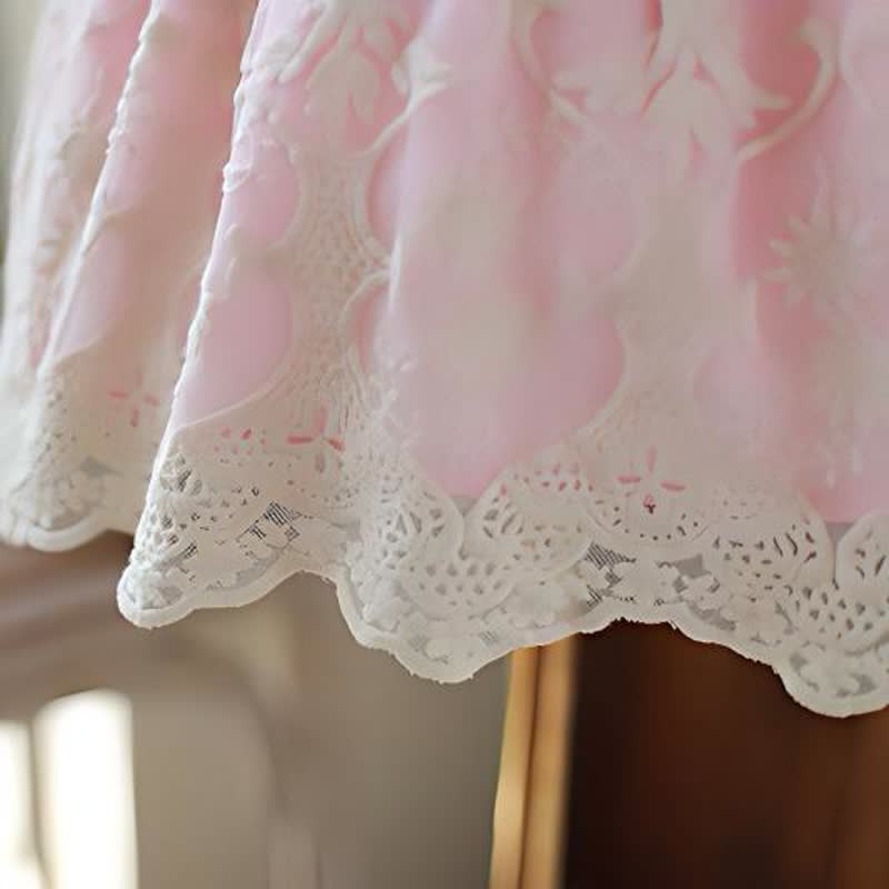 Lace Bow Half Sleeve Midi Two-piece Set - image 11