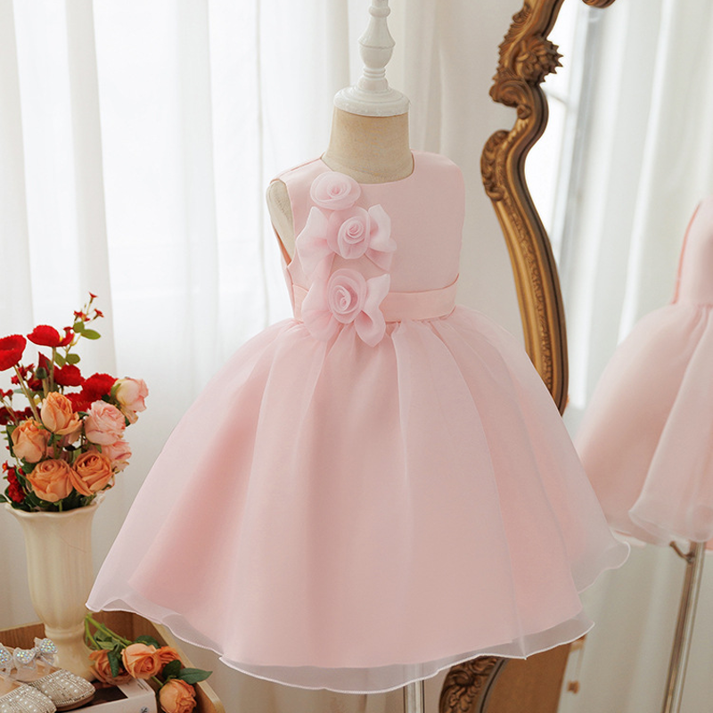 Organza Rosette Sleeveless Short Dresses - image 2