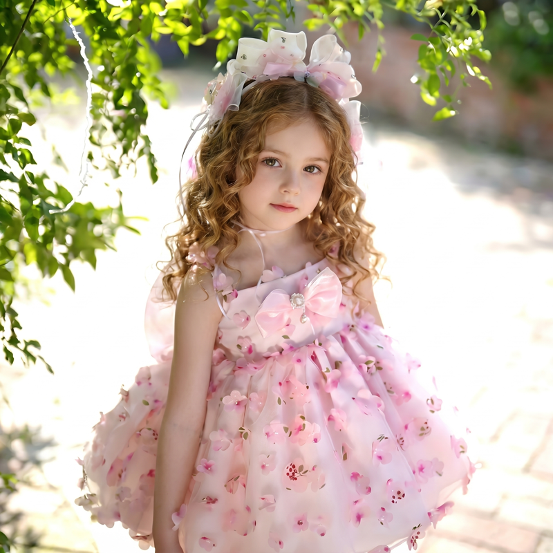 Embroidery Mesh Rosette Bow Sleeveless Short Dresses - image 2