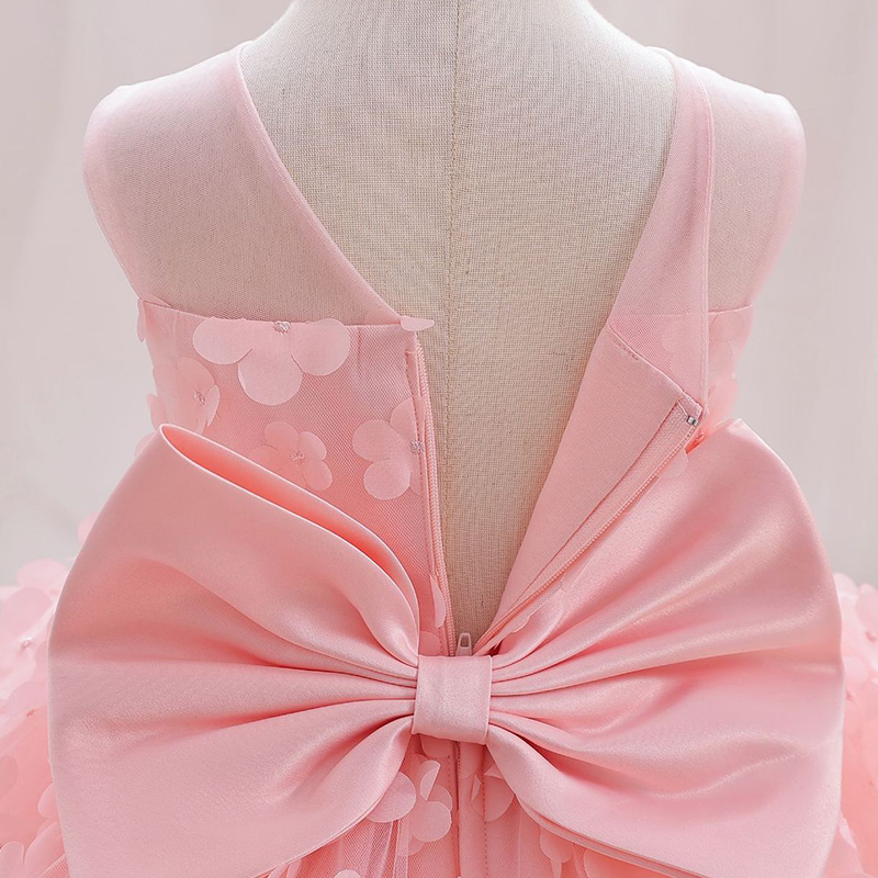 Embroidery Mesh Rosette Bow Sleeveless Short Dresses - image 6