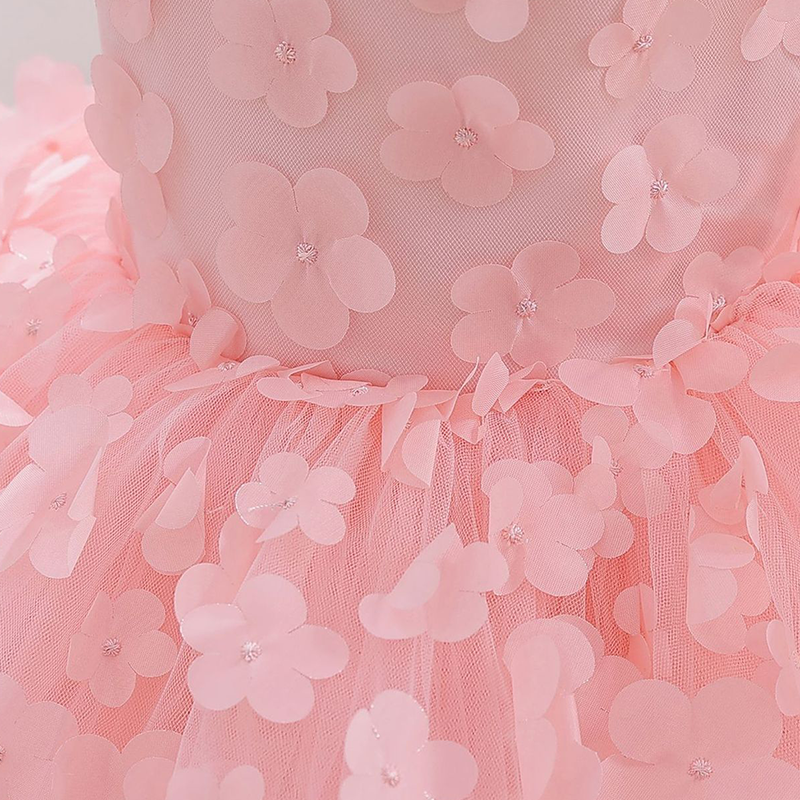 Embroidery Mesh Rosette Bow Sleeveless Short Dresses - image 5