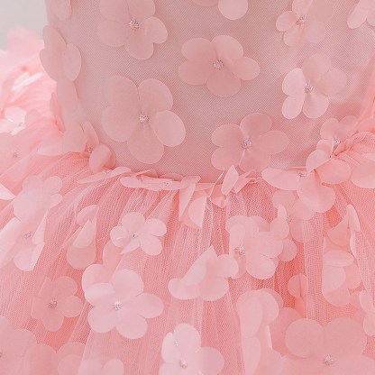 Embroidery Mesh Rosette Bow Sleeveless Short Dresses - image 5