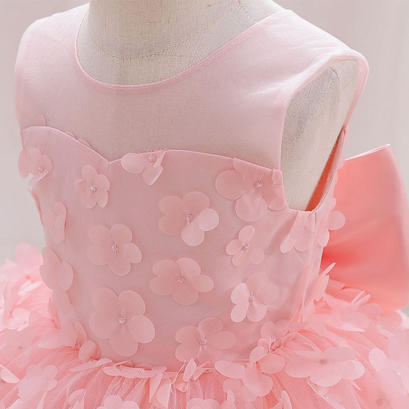 Embroidery Mesh Rosette Bow Sleeveless Short Dresses - image 4