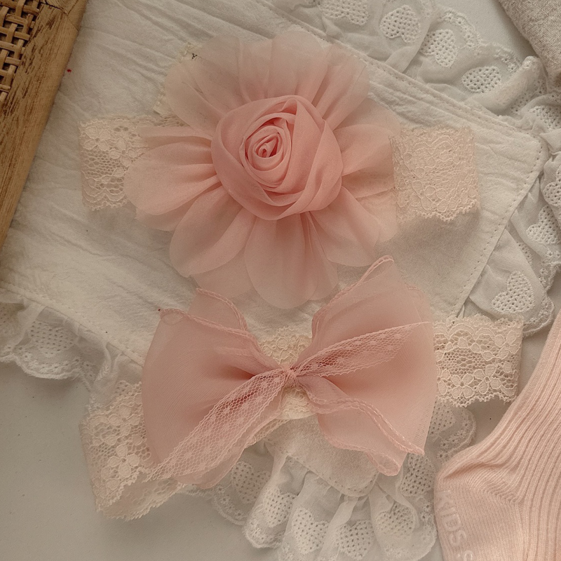 Solid Rosette Headband and Socks - image 2