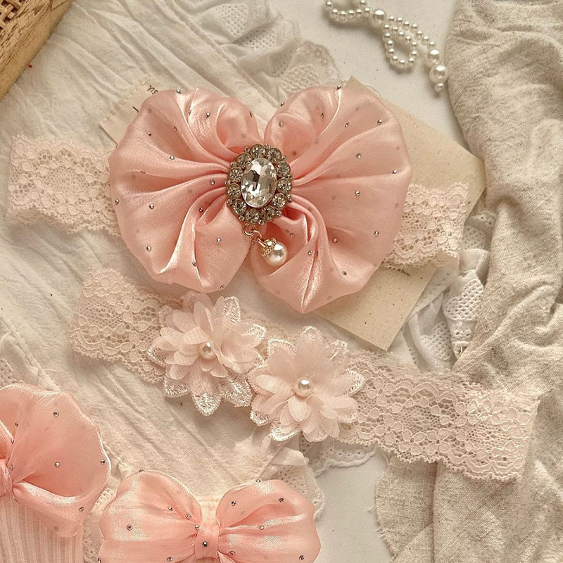 Solid With Rhinestones Headband And Socks - image 2