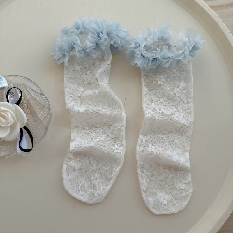 Solid Rosette Socks - image 6