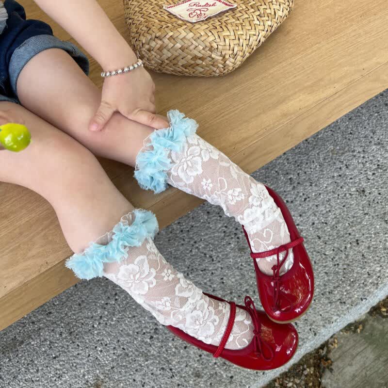 Solid Rosette Socks - image 3