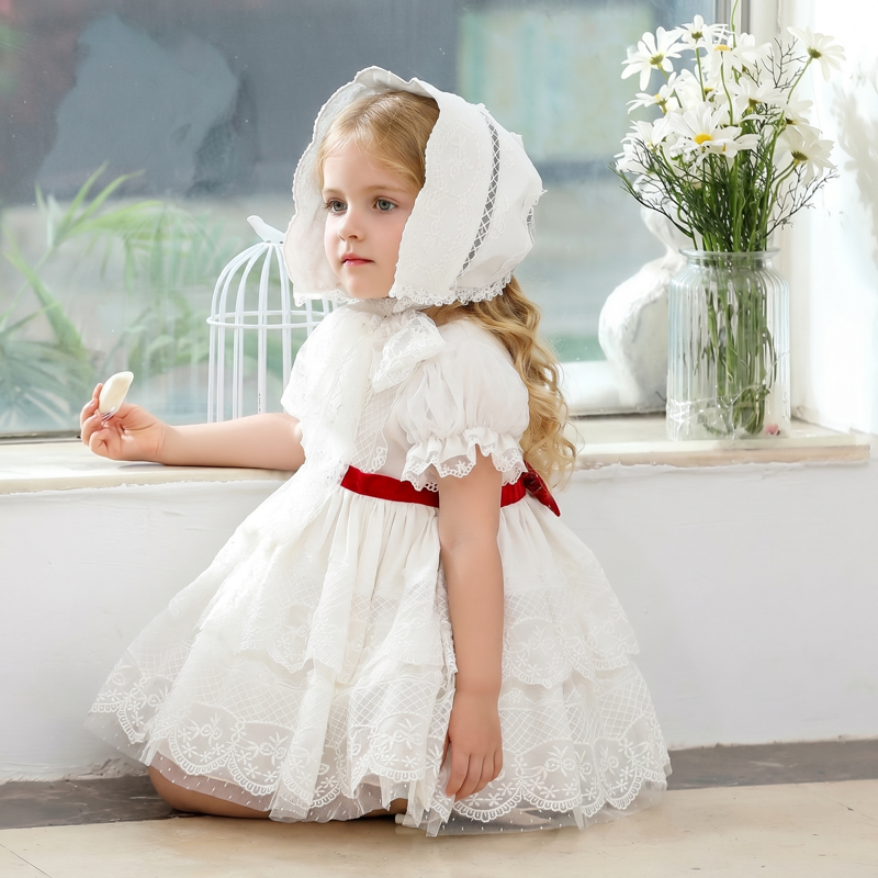 100% Cotton Embroidery Short Sleeve Short Dresses - image 3