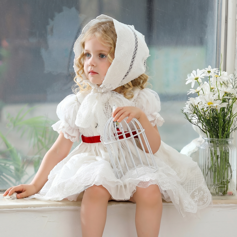 100% Cotton Embroidery Short Sleeve Short Dresses - image 2