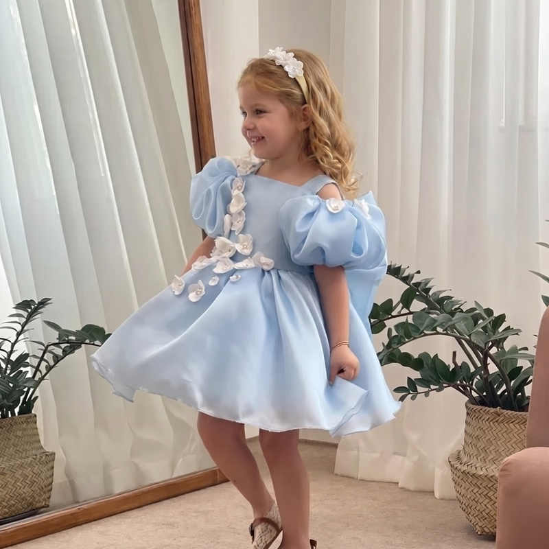 Organza Rosette Short Sleeve 
Short Dresses - image 3