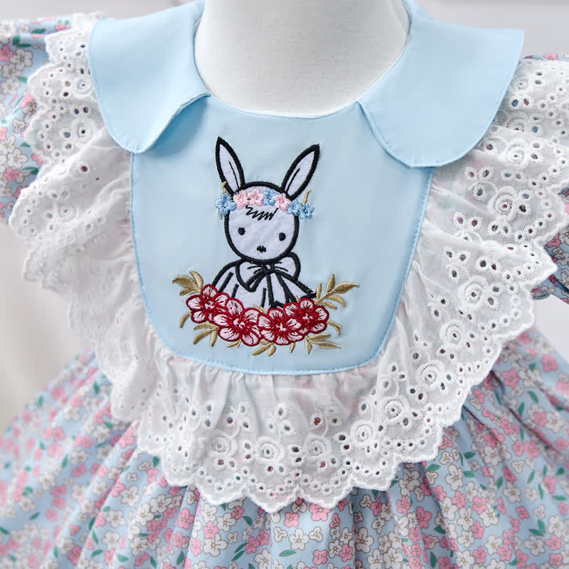 Chemical Fiber Blend Embroidery Short Sleeve Midi Dresses - image 8