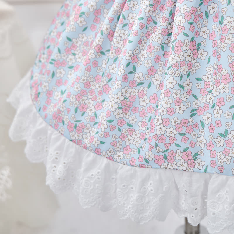 Chemical Fiber Blend Embroidery Short Sleeve Midi Dresses - image 9