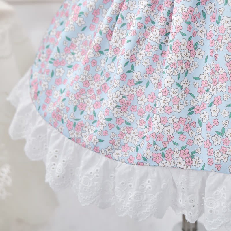 Chemical Fiber Blend Embroidery Short Sleeve Midi Dresses - image 9