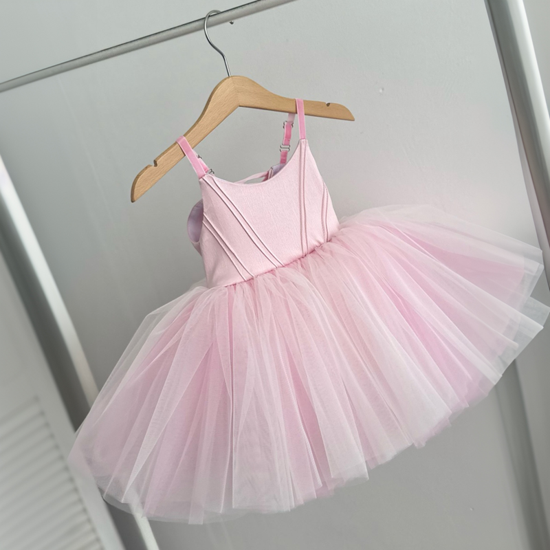 Mesh Split Joint Sleeveless Midi Dresses - Pink - 11-13Y - image 1