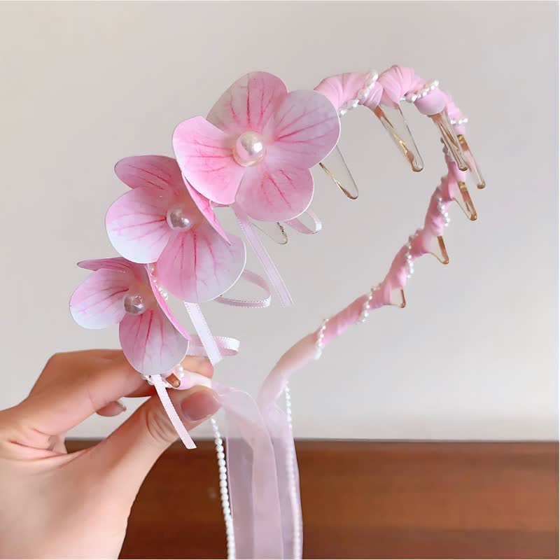 Floral Rosette Headband - Pink - image 2