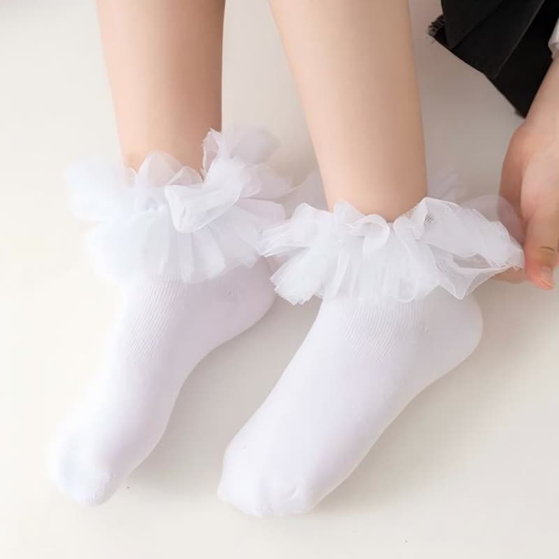 Solid Rosette Socks - image 7