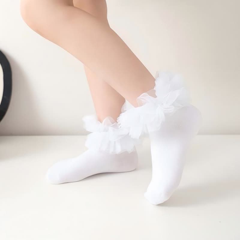 Solid Rosette Socks - image 8