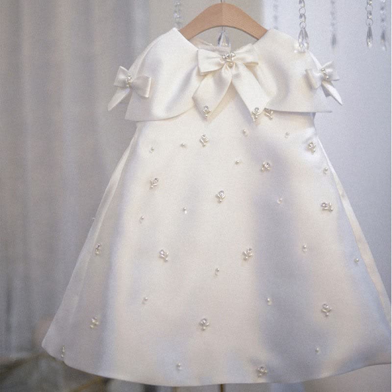 Satin Bow Cap Sleeve Midi Dresses - image 2