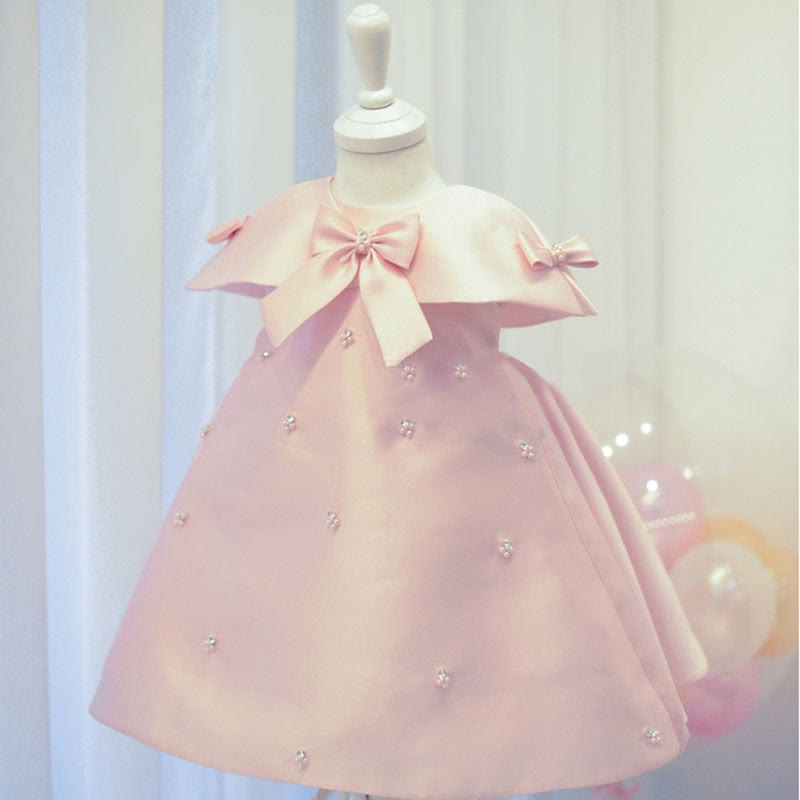 Satin Bow Cap Sleeve Midi Dresses - Pink - 15-16Y - image 3