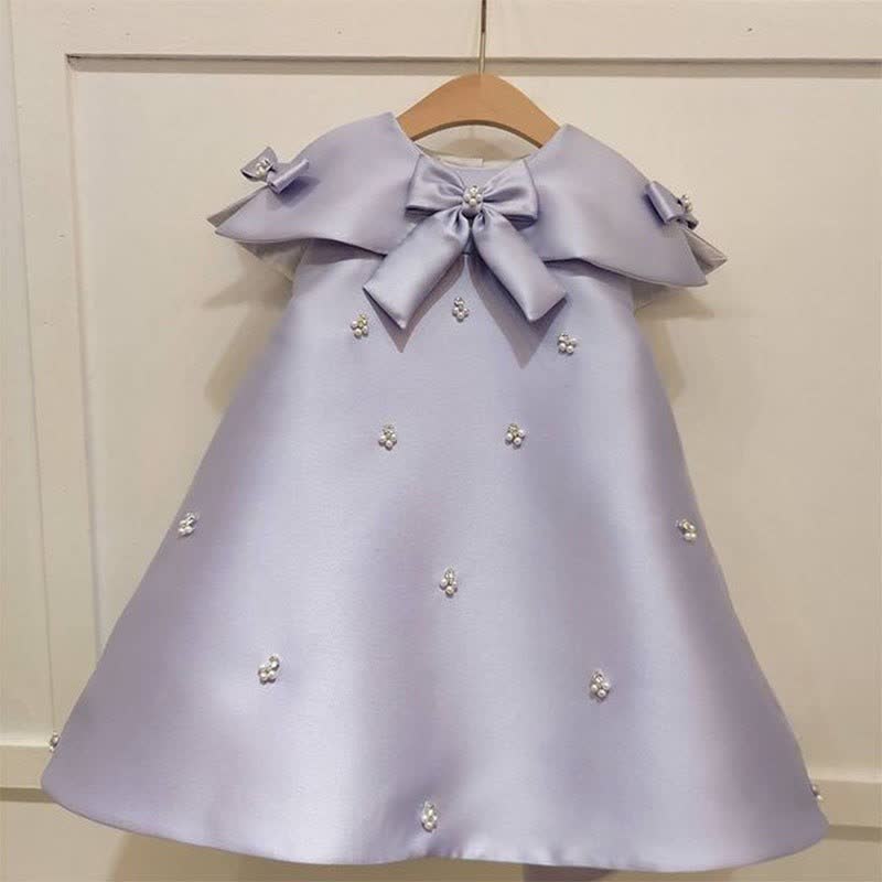 Satin Bow Cap Sleeve Midi Dresses - image 5