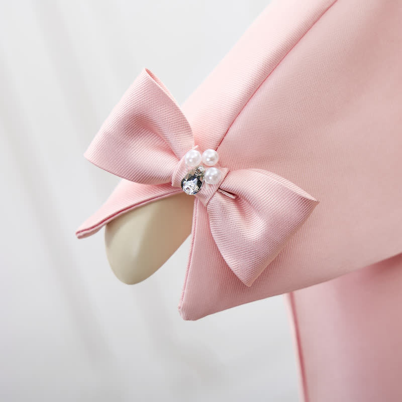 Satin Bow Cap Sleeve Midi Dresses - image 15
