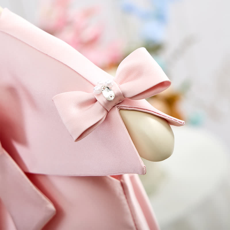 Satin Bow Cap Sleeve Midi Dresses - image 16