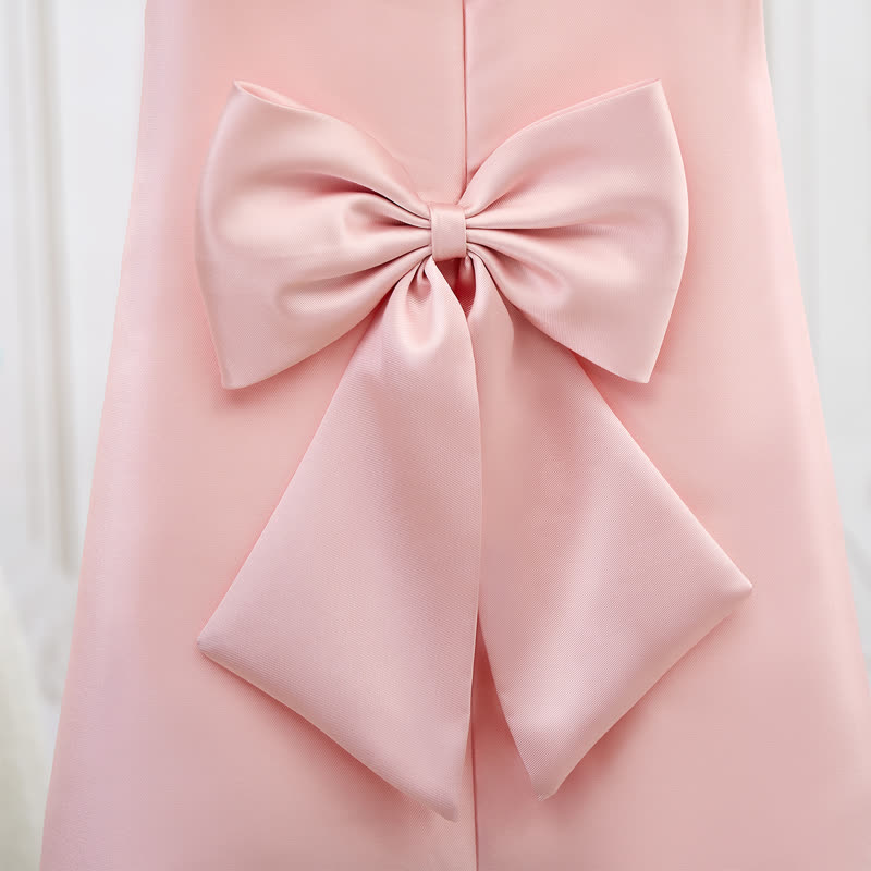 Satin Bow Cap Sleeve Midi Dresses - image 17