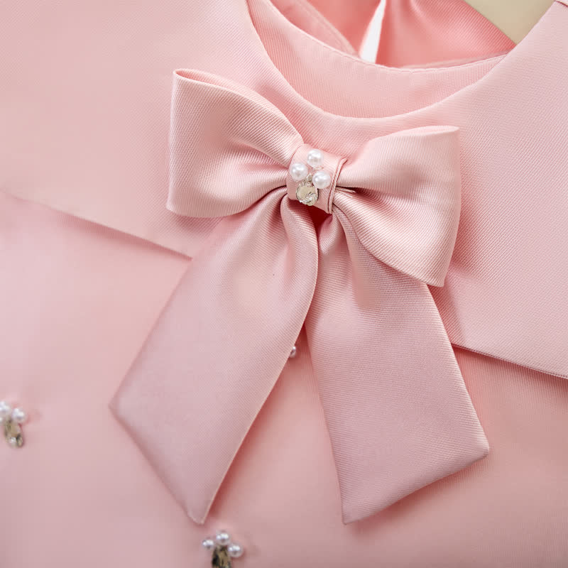 Satin Bow Cap Sleeve Midi Dresses - image 12