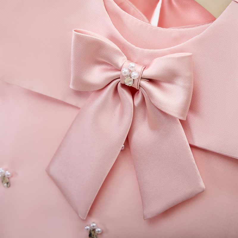 Satin Bow Cap Sleeve Midi Dresses - image 12