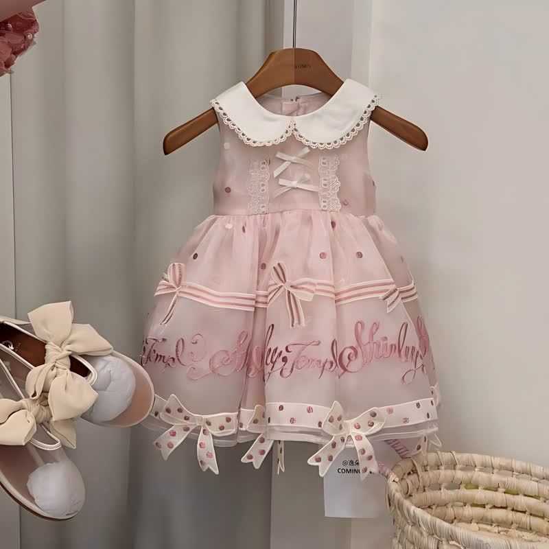 Organza Bow Short Sleeve Midi Dresses - image 5