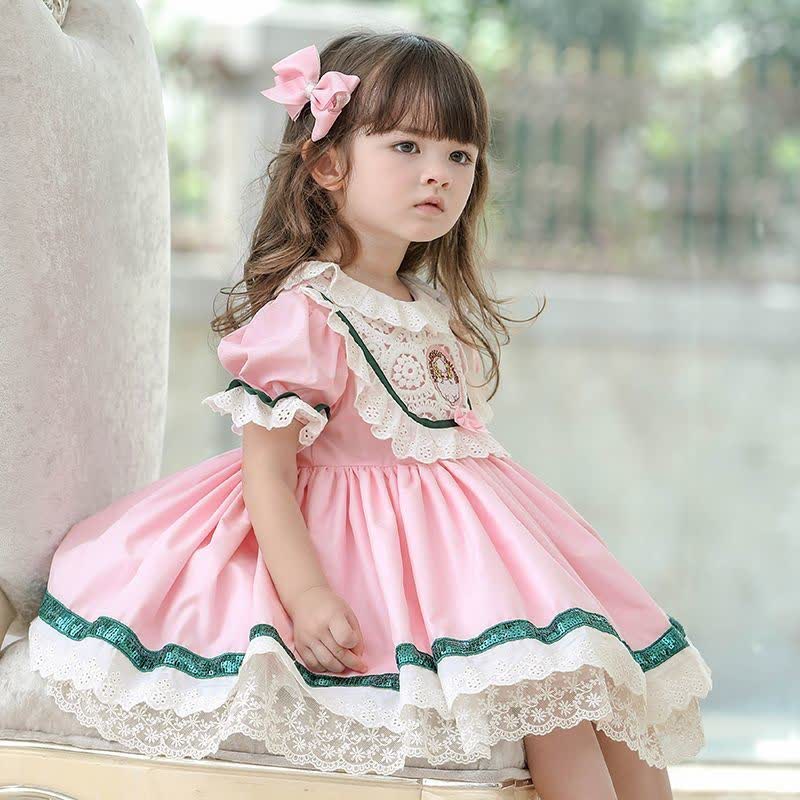 Lace Stitching Lace Short Sleeve Midi Dresses - image 6