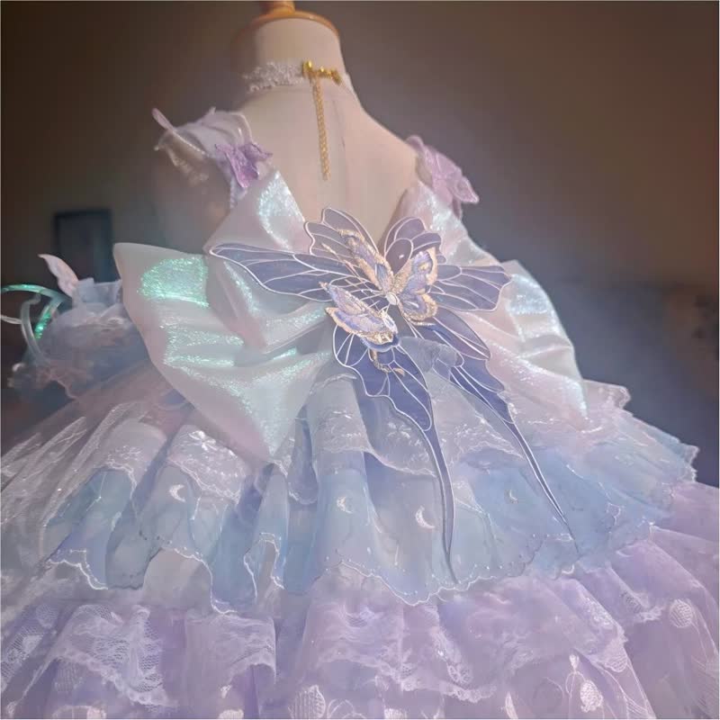 Embroidery Mesh Embroidery Bow Sleeveless Short Dresses - image 4