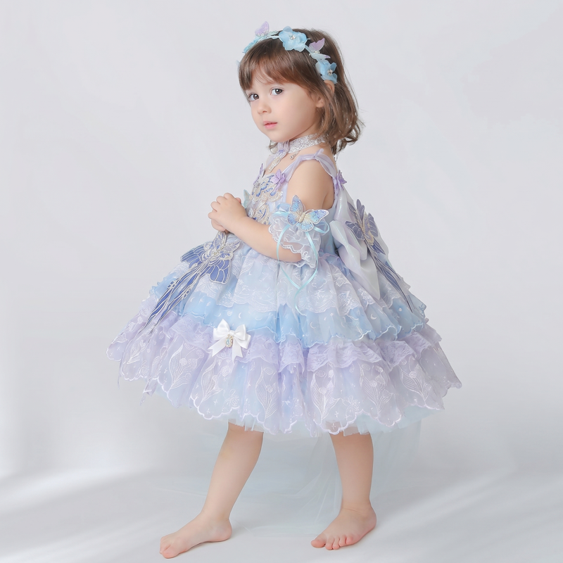 Embroidery Mesh Embroidery Bow Sleeveless Short Dresses - image 3