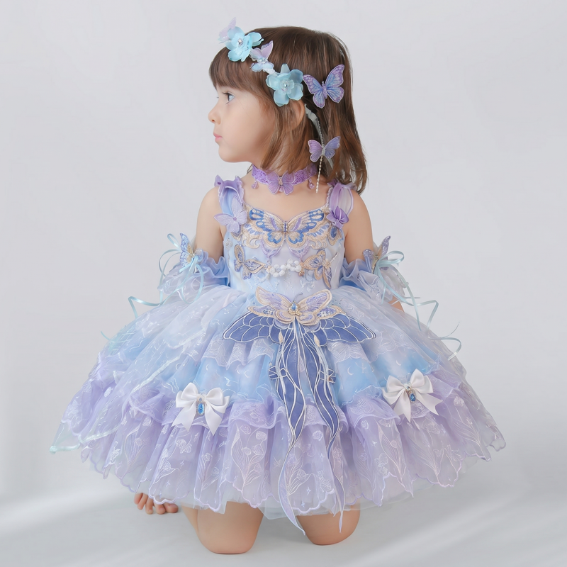 Embroidery Mesh Embroidery Bow Sleeveless Short Dresses - image 2